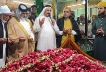 درگاہ حضرت سید شاہ افضل بیابانیؒ پر سجادہ نشین بارگاہ رفائیؒ، عراق کی زیارت