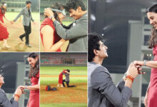 اسمرتی مندھانا کو گراؤنڈ میں رومانوی پروپوز، پلاش مچھل کے گھٹنوں پر بیٹھتے ہی اسٹار کرکٹر آبدیدہ