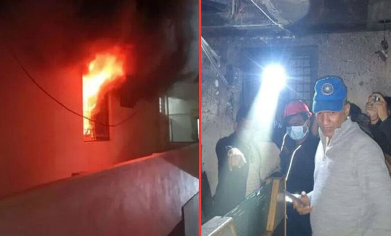 تلنگانہ کے ضلع نظام آباد میں گرامین ریجنل بینک میں آتشزدگی