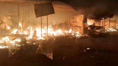 تلنگانہ کے ضلع جگتیال کے کامپلکس کی 20دکانات میں آگ لگ گئی