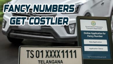 تلنگانہ میں فینسی نمبرز کی فیس آسمان کو چھونے لگی، قیمتیں 50 ہزار سے بڑھ کر اب لاکھوں میں