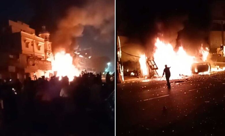 شاہ علی بنڈہ گومتی الیکٹرانکس میں لگی خوفناک آگ، دھماکوں سے علاقہ لرز اٹھا