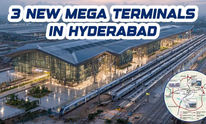 حیدرآباد میں بنیں گے تین عظیم الشان ریلوے ٹرمینلز، شہر کے ٹرانسپورٹ نقشہ میں بڑی تبدیلی
