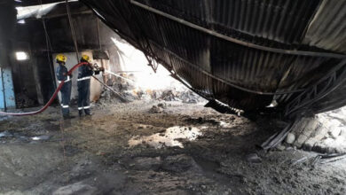 حیدرآباد: پلاسٹک کے یونٹ میں بڑے پیمانہ پرآگ لگ گئی