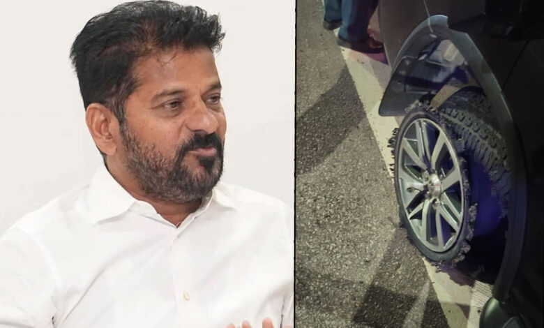 بڑا حادثہ ٹل گیا، چیف منسٹر ریونت ریڈی کے قافلہ کی جامر گاڑی کا ٹائر پھٹ گیا