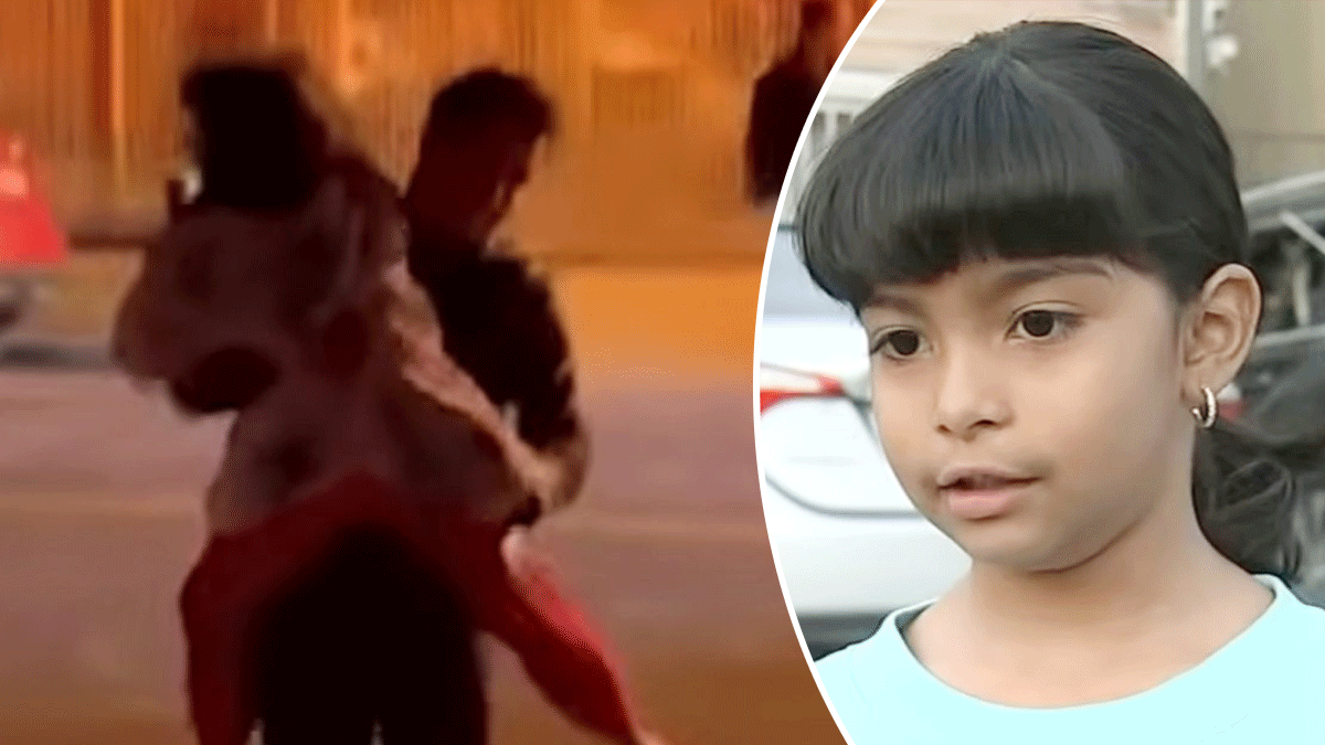 بہادر شخص نے شعلوں میں گھری 7 سالہ بچی کو کیسے بچایا