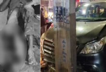 نام پلی درگاہ کے قریب نشے میں ڈرائیونگ کا واقعہ: تیز رفتار انووا کار بجلی کے کھمبے سے ٹکرا گئی، راہگیر زخمی