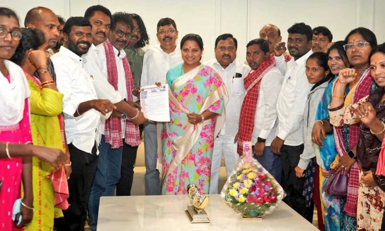 تلنگانہ تحریک کے فنکاروں کو ملازمتیں فراہم کی جائیں، کلواکنٹلہ کویتا کا مطالبہ