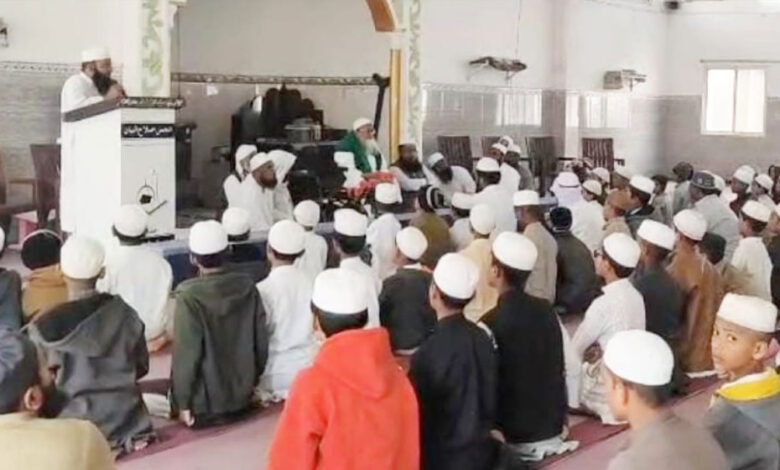 مولانا سید احسان الدین قاسمی کی نظام آباد آمد ادارہ مظہرالعلوم میں طلباء و علماء سے خطاب