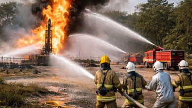 اے پی: اواین جی سی کنویں میں لگی آگ کی شدت میں معمولی کمی