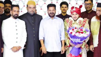 مولانا خسرو پاشاہ کی دختر کی شادی کی تقریب میں چیف منسٹر ریونت ریڈی کی شرکت