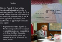 ٹیکساس کے سرکاری اداروں و یونیورسٹی میں H1B ویزے پر نئی درخواست پر پابندی