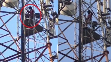 ووٹ کے لئے رقم کی چوری۔ نوجوان خودکشی کے لئے سیل ٹاور پر چڑھ گیا