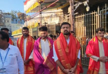 امریکی ٹی 20 کرکٹ ٹیم کی تروملامیں حاضری۔ہندوستانی نژاد کھلاڑیوں نے درشن کئے