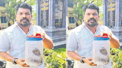 مشرقی گوداوری ضلع میں بلدیہ کے کونسل اجلاس میں کونسلر ناگ سانپ کے ساتھ پہنچ گیا