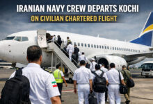 ایرانی جنگی جہاز کا عملہ ، شہری چارٹرڈ پرواز کے ذریعے کوچی سے روانہ ہوا