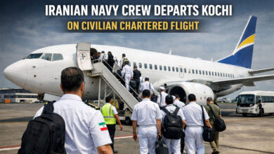 ایرانی جنگی جہاز کا عملہ ، شہری چارٹرڈ پرواز کے ذریعے کوچی سے روانہ ہوا