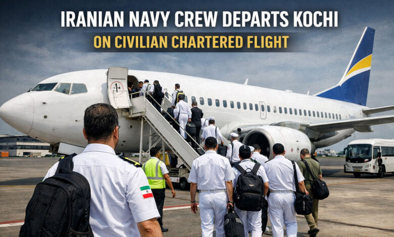 ایرانی جنگی جہاز کا عملہ ، شہری چارٹرڈ پرواز کے ذریعے کوچی سے روانہ ہوا