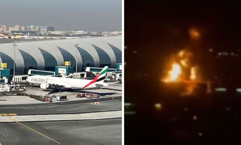ڈرون حملے کے نتیجے میں دبئی انٹرنیشنل ایئرپورٹ کے قریب آگ بھڑکی
