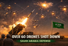 سعودی عرب نے رات سے ابتک 60 سے زائد ڈرون مار گرائے