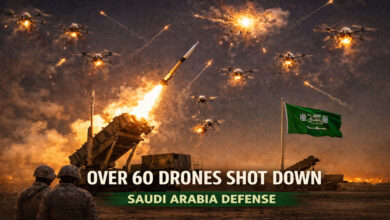 سعودی عرب نے رات سے ابتک 60 سے زائد ڈرون مار گرائے