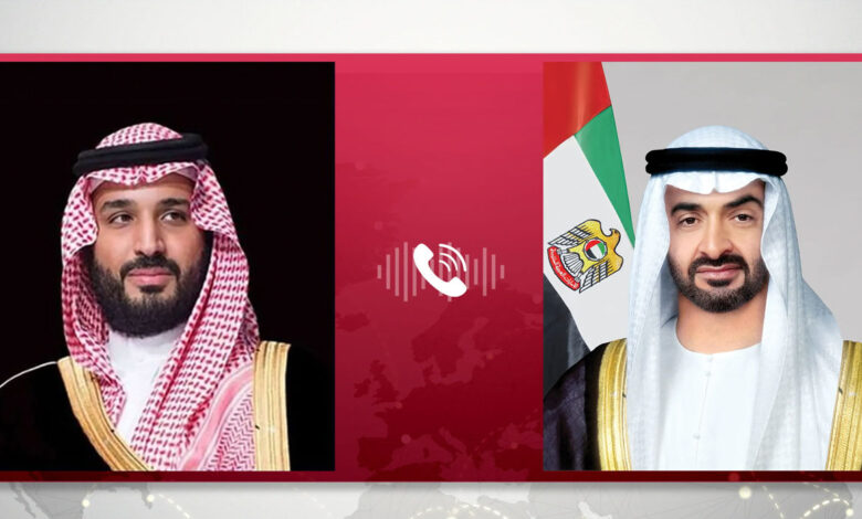 اماراتی صدر کا سعودی ولی عہد سے ٹیلی فونک رابطہ