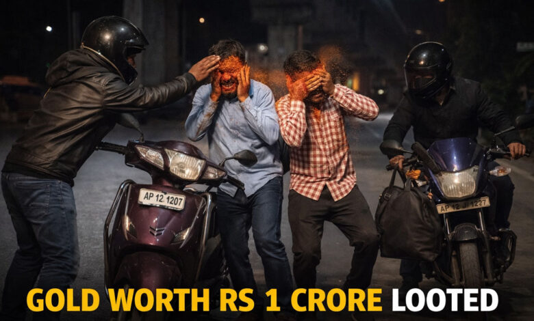 کوکٹ پلی میں مرچی پاؤڈر پھینک کر 1 کروڑ روپے مالیت کا سونا لوٹ لیا گیا