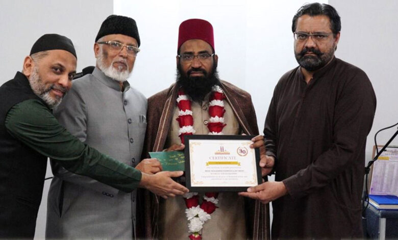 امریکہ میں شبِ قدر کے موقع پر مسجد دارالعلوم فاؤنڈیشن میں تہنیتی تقریب، مولانا محمد وحید اللہ خان کی 30 سالہ خدمات کا اعتراف