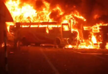 آندھراپردیش کےمارکاپورم میں بس میں آگ لگنے سے کم از کم 10 مسافر ہلاک