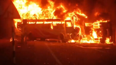 آندھراپردیش کےمارکاپورم میں بس میں آگ لگنے سے کم از کم 10 مسافر ہلاک