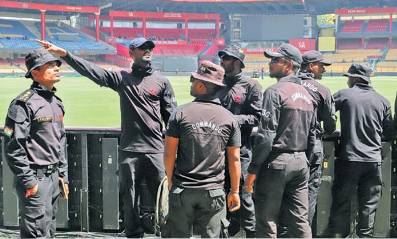 بنگلورو میں آر سی بی اور ایس آر ایچ کے مقابلے کے لیے سخت حفاظتی انتظامات