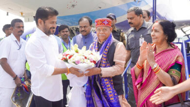 تلنگانہ کے نئے گورنر کی آمد۔ ایرپورٹ پر استقبال