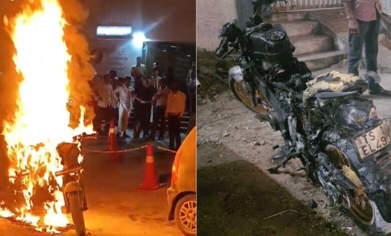 آصف نگر میں چلتی بائیک میں لگی اچانک آگ، بڑا حادثہ ٹل گیا (ویڈیو وائرل)