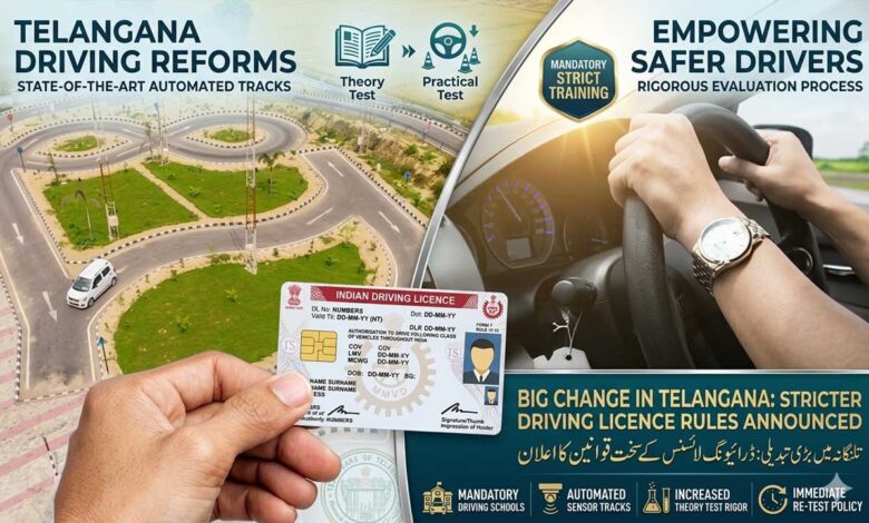 تلنگانہ میں ڈرائیونگ لائسنس کے قواعد سخت، سڑک حادثات کم کرنے کیلئے نیا نظام نافذ