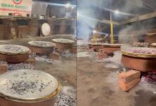 ایل پی جی کی قلت حیدرآباد کے شاہ غوث ریسٹورنٹ نے بریانی پکانے کے لیے لکڑی کے چولہے کا سہارا لے لیا