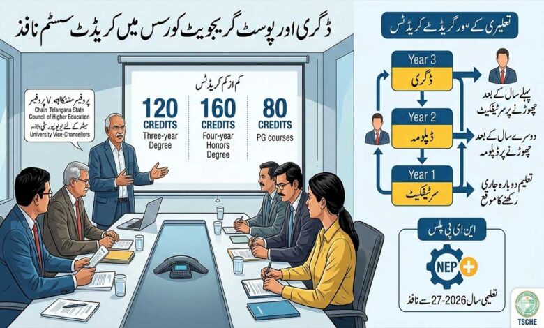 ڈگری اور پوسٹ گریجویٹ کورسس میں کریڈٹ سسٹم نافذ