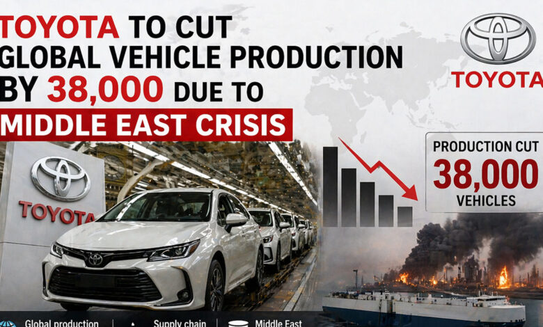 مشرق وسطیٰ بحران کے باعث ٹویوٹا گاڑیوں کی عالمی پیداوار میں 38,000 کی کٹوتی کرے گی