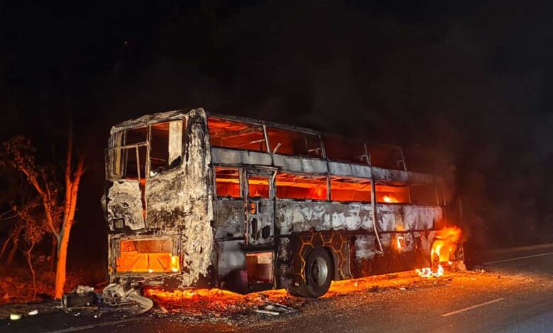 Major accident averted in Nalgonda, fire in Hyderabad-Kakinada bus, 36 passengers safe