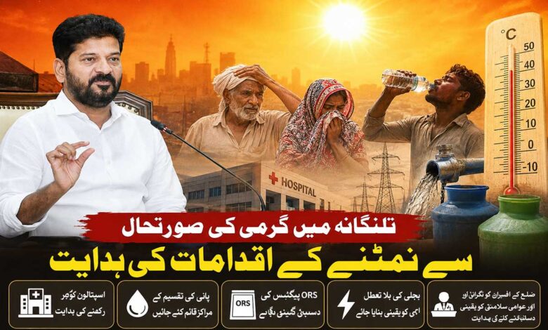 تلنگانہ میں گرما کی صورتحال سے نمٹنے اقدامات کی ہدایت