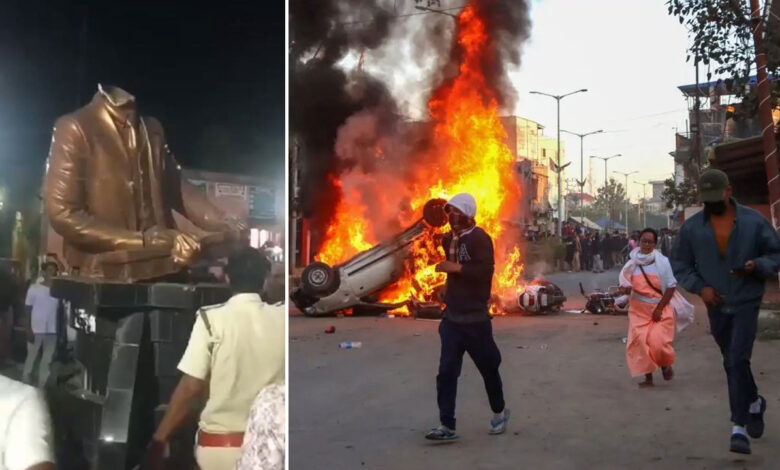 بنگال میں بی جے پی کی جیت کے بعد تشدد جاری، لینن کا مجسمہ توڑا گیا، پانچ افراد گرفتار