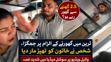 ٹرین میں خواتین کو گھورنے پر جھگڑا، شخص نے خاتون کی پٹائی کردی۔ ویڈیو وائرل