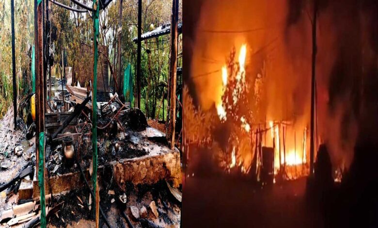 جھونپڑی میں بھڑکنے والی آگ میں دو خواتین زندہ جل گئیں