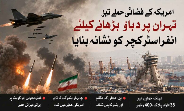 امریکی حملوں میں پل اور چابہار پورٹ کا ٹاور منہدم، برقی انفرااسٹرکچر تباہ۔ ملک کا بڑا حصہ تاریکی میں ڈوب گیا