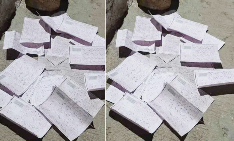 حیدرآباد میں سڑک کنارے ملے ٹی جی پی ایس سی امتحان کی خفیہ OMR شیٹس