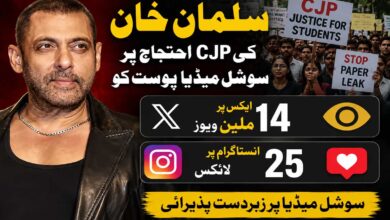 سلمان خان کی CJP احتجاج پر سوشل میڈیا پوسٹ کو ایکس پر 14 ملین ویوز، انسٹاگرام پر 25 لاکھ لائکس