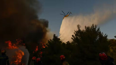 جنگل کی آگ بجھاتے وقت ہوا میں دو ہیلی کاپٹروں کے ٹکرانے سے عملے کے دو ارکان کی موت