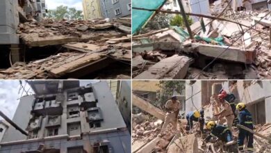 مادھاپور انجیا نگر میں زیرِ تعمیر 7 منزلہ عمارت منہدم