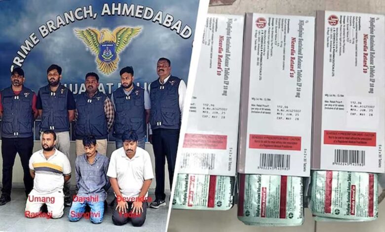 احمد آباد میں 15 ہزار جعلی بلڈ پریشر گولیاں فروخت، 3 گرفتار