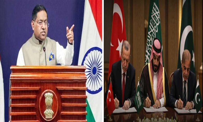 تین ملکوں کے دفاعی معاہدوں پر بھارت کی گہری نظر، وزارتِ خارجہ کا بیان