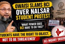 اویسی کا بی سی آئی پر الزام، اختلافِ رائے پر طلبہ کو ڈرانے کی کوشش